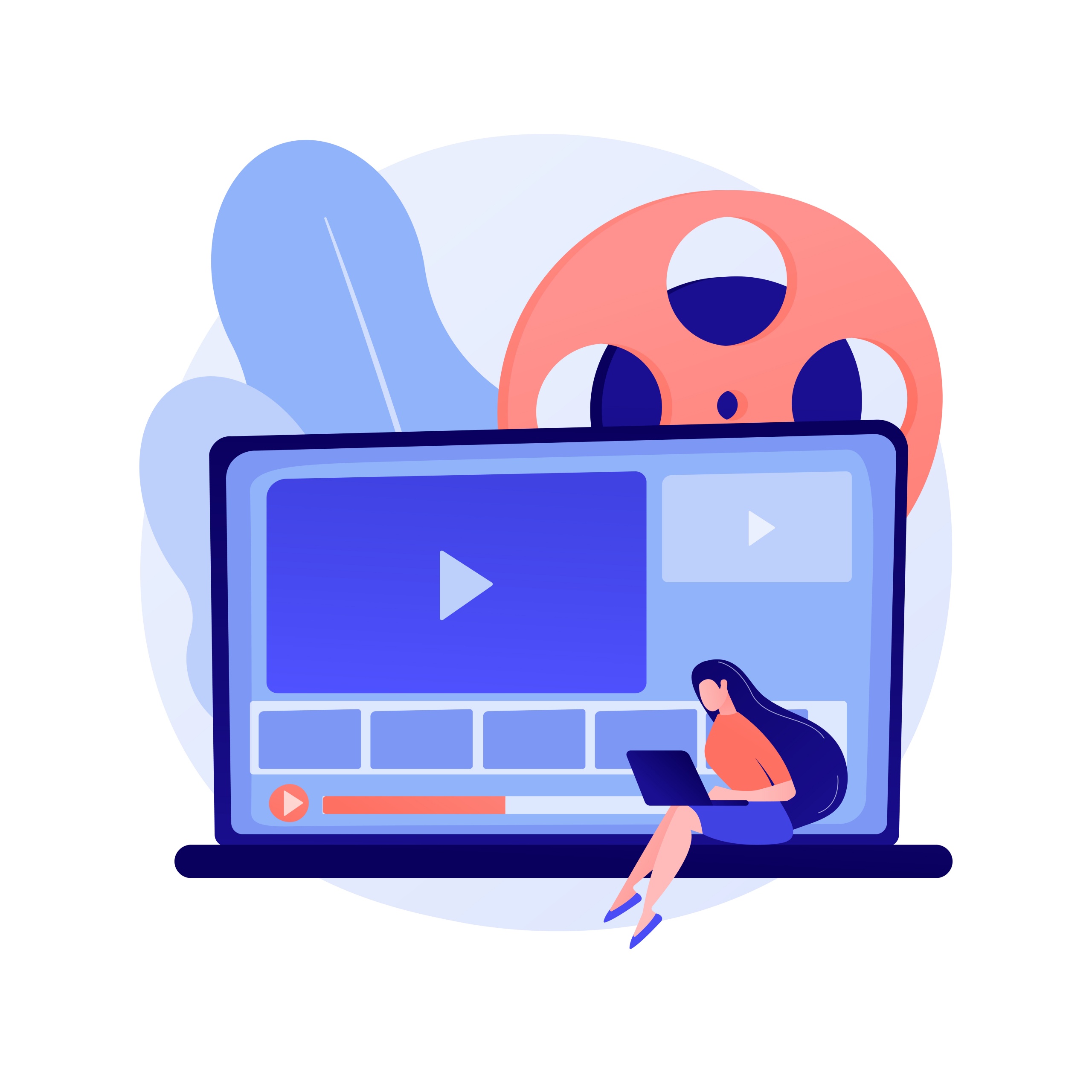 Video design abstract concept vector illustration. Video design abstract concept vector illustration. Video editing software, projection design course, scenic designer service, professional freelance editor, post production abstract metaphor.